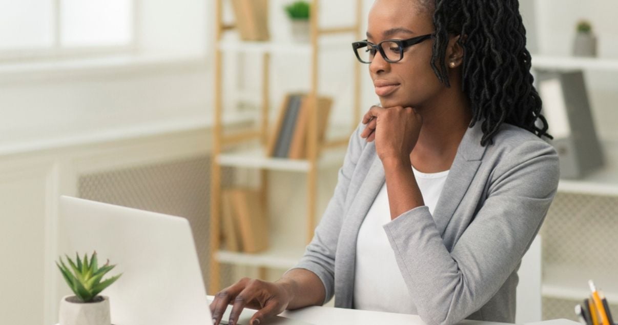 Woman building mobile forms to increase her organisations productivity