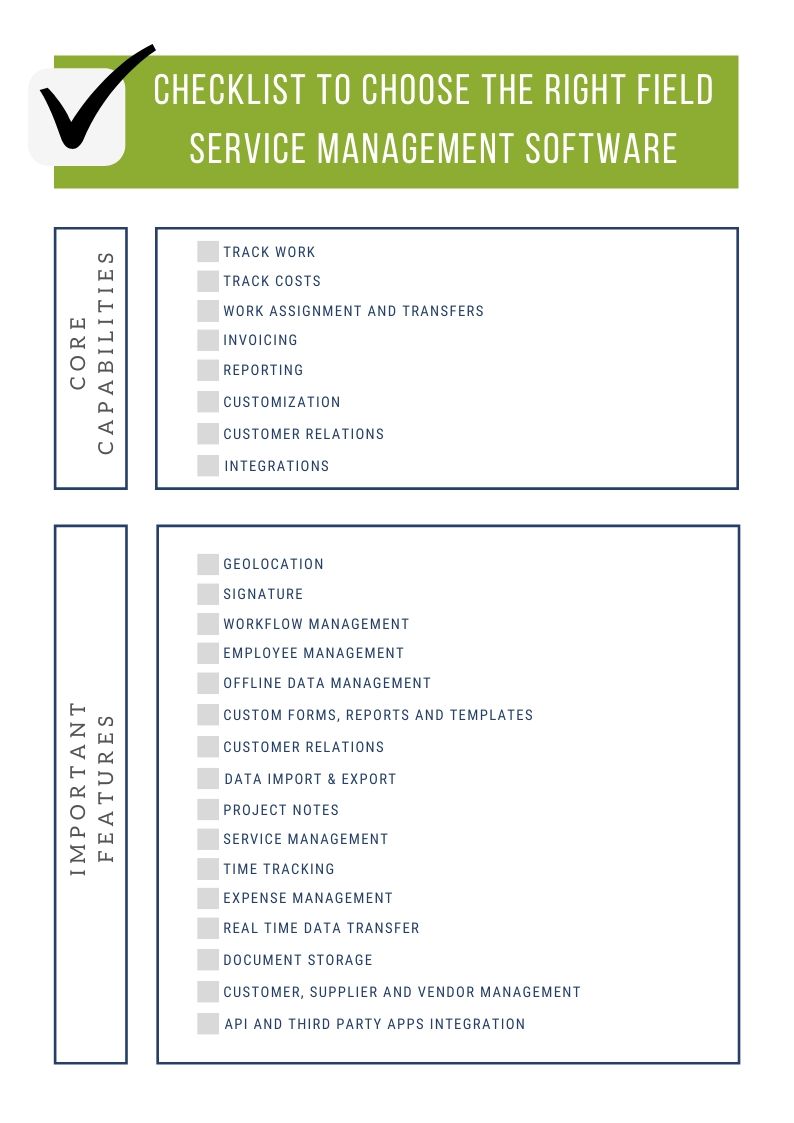 Checklist to choose the right field service management software