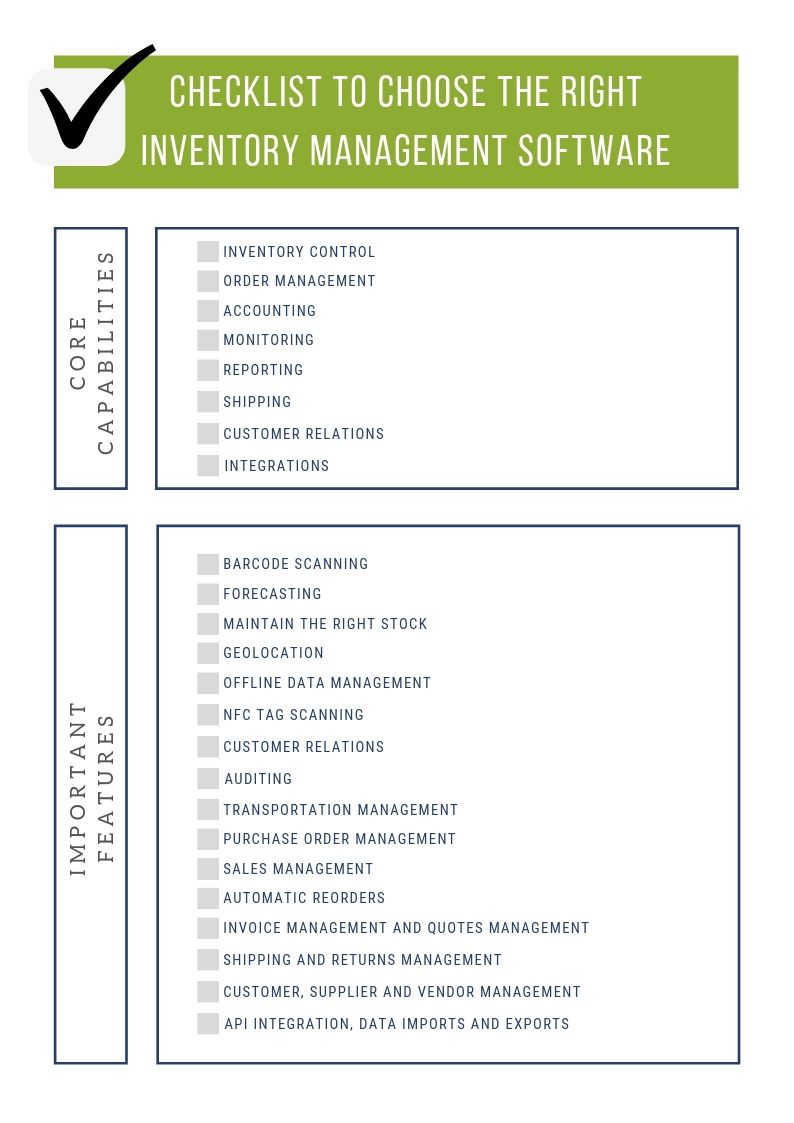 Checklist to choose the right inventory management software